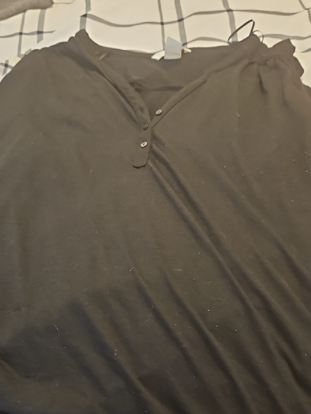 H&M Black Knit Henley Top